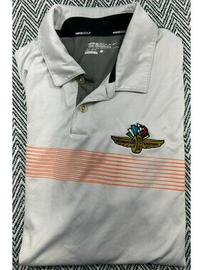 Nike Golf Indianapolis Motor Speedway Dri-Fit Polo Shirt Large Men's